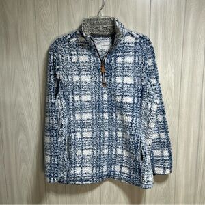 Heathmoor Womens Faux Sherpa Quarter Zip Long Sleeve Pullover Size Small